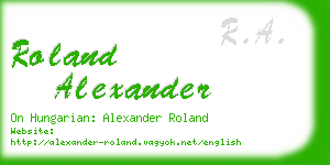 roland alexander business card